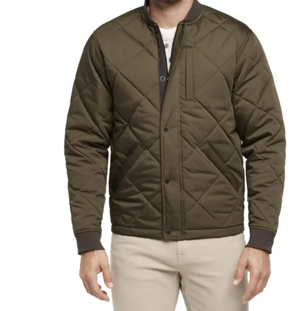 NWT Banana Republic Men’s Quilted Bomber Jacket, Green